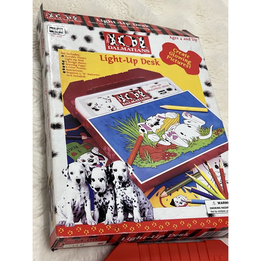 VTG Disney 101 Dalmations Light Up Desk RoseArt COMPLETE